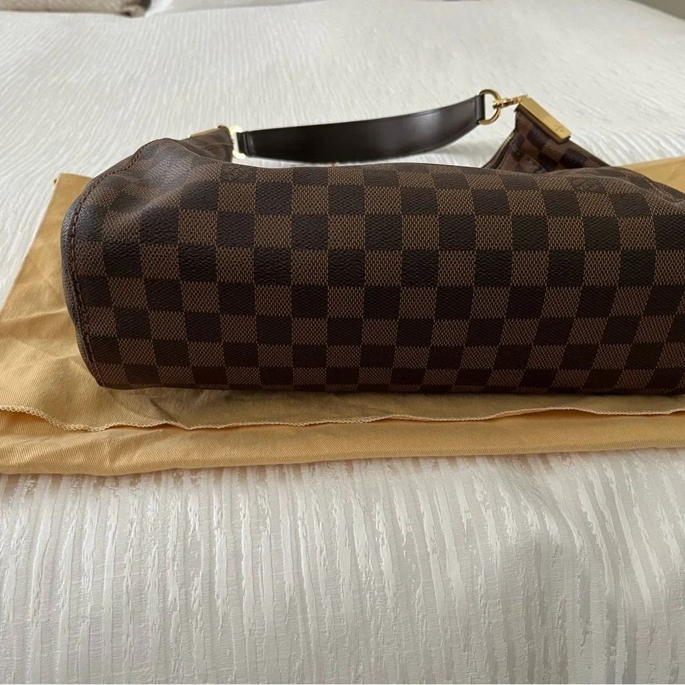 Louis Vuitton Brown Damier Ebene Shoulder Hobo with Gold Hardware